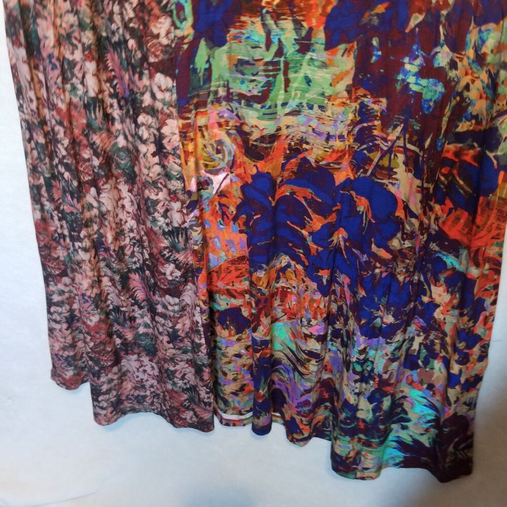 Soft Surroundings S Dress Estelle Maxi Stretch Tropical Boho Patchwork Office - Picture 2 of 8